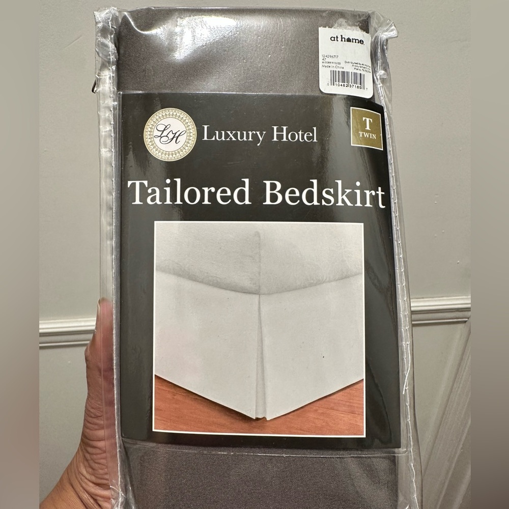 Twin size Gray tailored bed skirt
